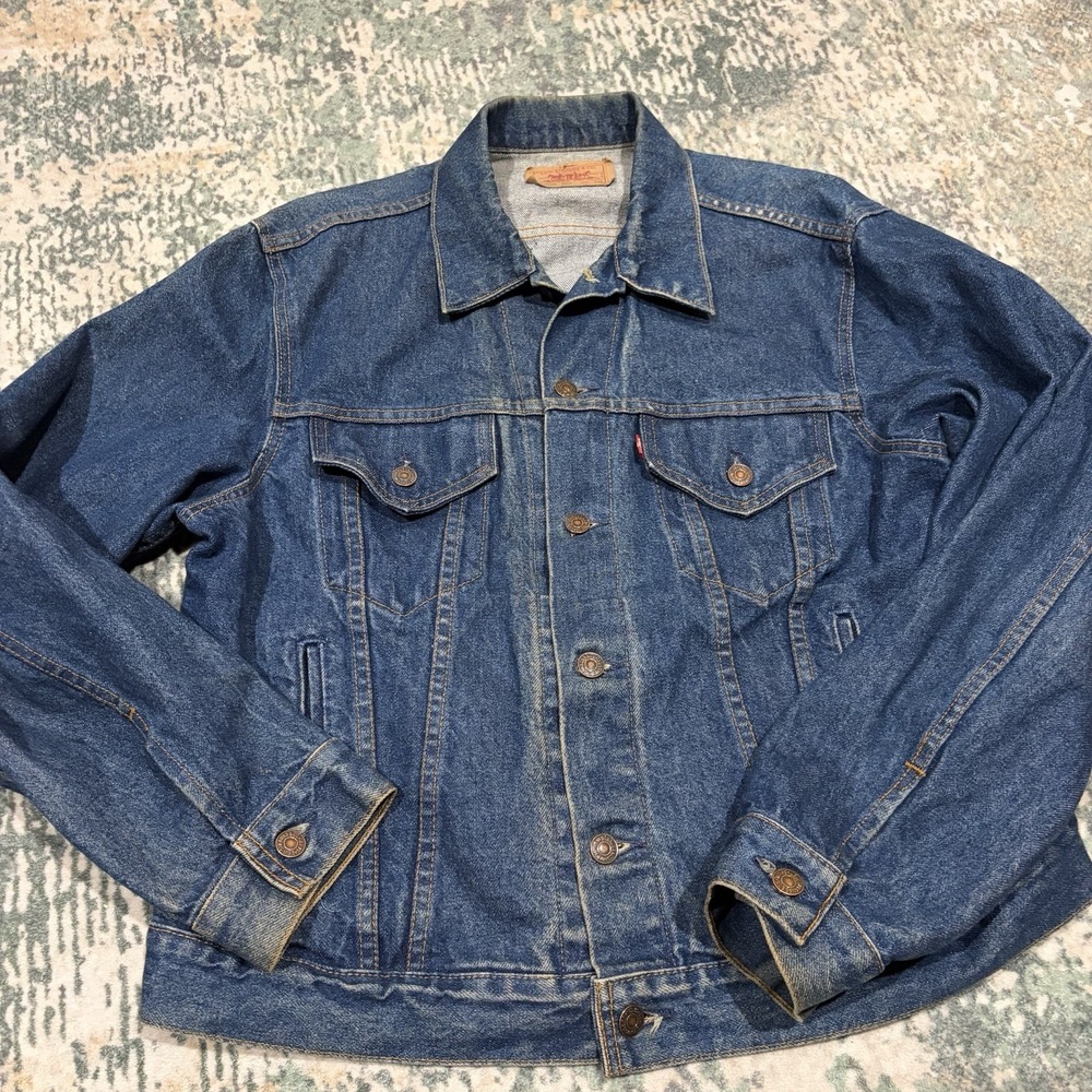 Vtg 80s Levi's 70506 0216 Denim Trucker Jacket Size 46R XL Made in USA 4 Pocket
